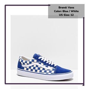 Vans Old Skool checkerboard Blue and white size 12